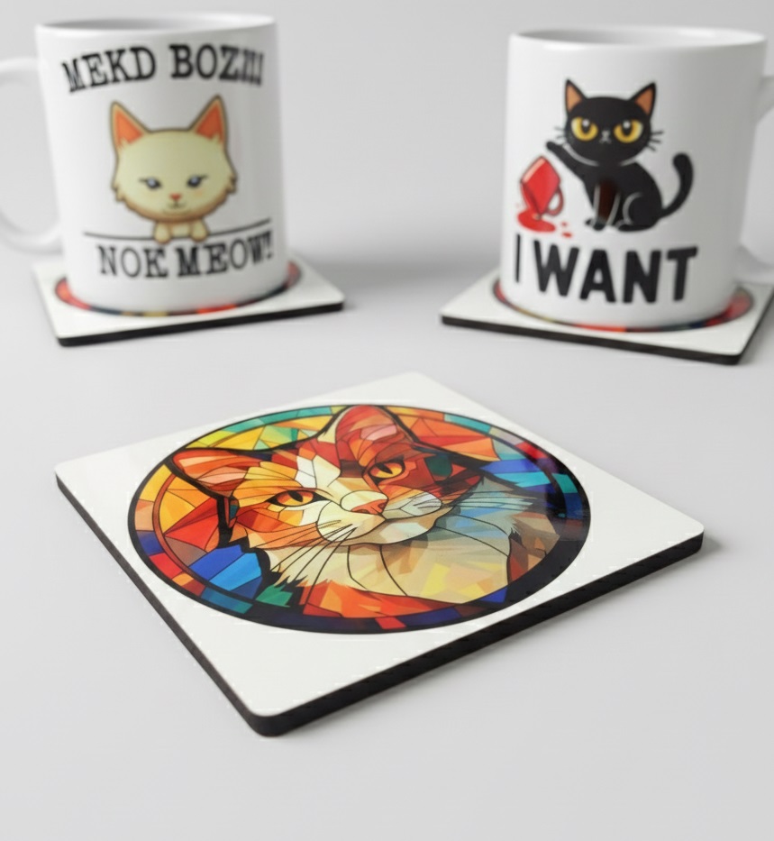 Pack 4 Gatos Vitral - Image 3