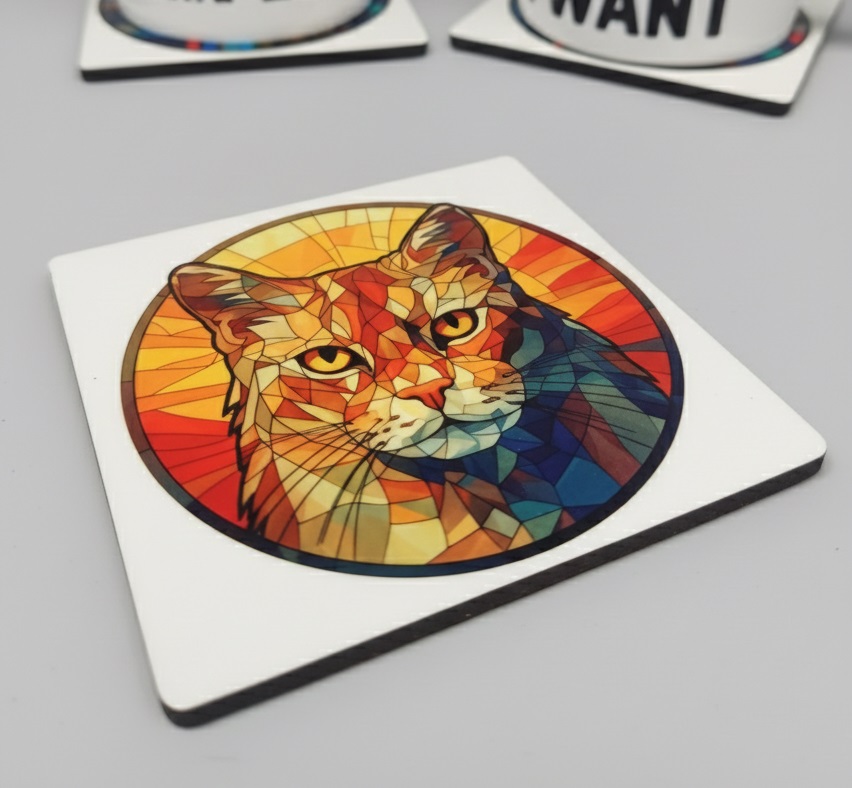 Pack 4 Gatos Vitral
